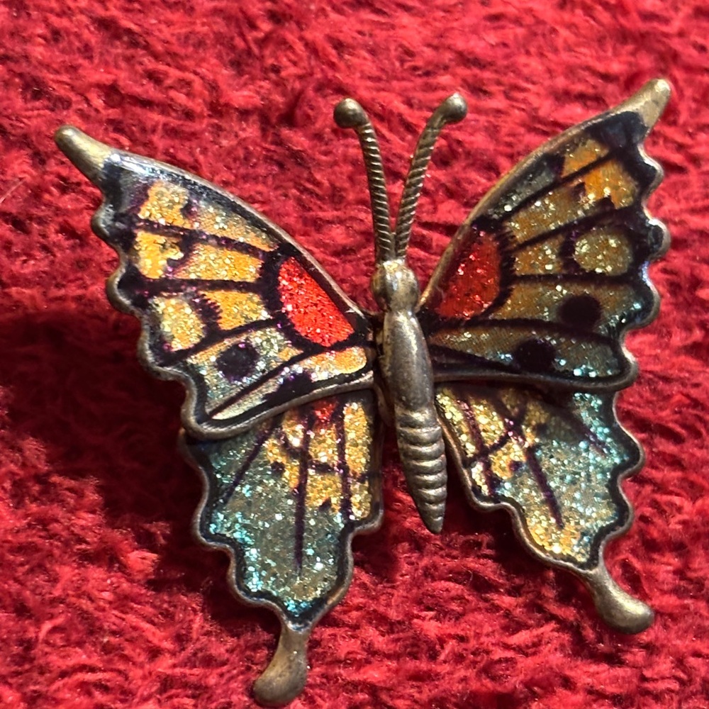 Colorful Butterfly Decorative Accent brooch .